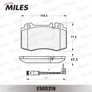 СНЯТ С ПР-ВА Колодки тормозные передние (Смесь CERAMIC серия PRO) MERCEDES-BENZ  E500318 MILES