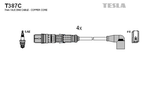 к-кт проводов!\ Seat Cordoba/Ibiza, VW Fox 1.4/1.5i 03> T387C TESLA