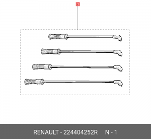 Комплект проводов зажигания (4шт) 224404252R 224404252R RENAULT