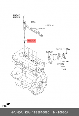 СВЕЧА ЗАЖИГАНИЯ  18858-10090 1885810090 HYUNDAI KIA