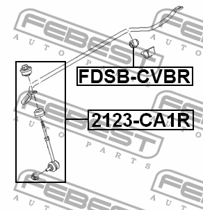 Тяга стабилизатора задняя FORD FOCUS III 2123-CA1R 2123-CA1R FEBEST