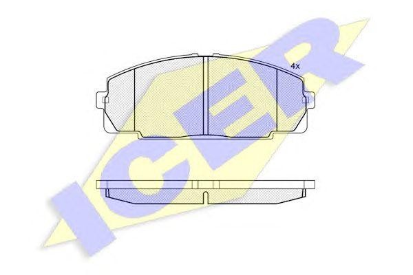 141170 колодки дисковые передние !\ Toyota Hiace 2.0-2.7/2.4TD & 4WD 95> 141170 ICER