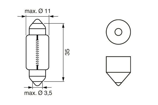 12V 5W / C5W SV8.5-8 35-36мм 1987302211 BOSCH