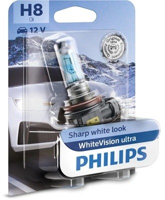 Лампа 12V H8 35W PGJ19-1 блистер (1шт.) White Vision Ultra PHILIPS 12360WVUB1 PHILIPS