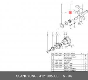 Подшипник SSANGYONG Musso (96-06) кулака поворотного OE 4121305000 SSANG YONG