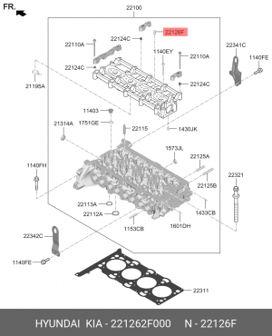 221262F000 LOCATOR-INJECTOR CLAMP 221262F000 HYUNDAI
