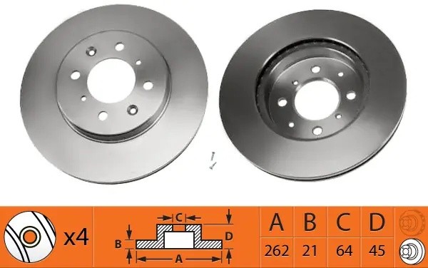 Диск тормозной передний HONDA FIT/JAZZ GE/CIVIC 89-05 BR28106T BR28106T SB NAGAMOCHI