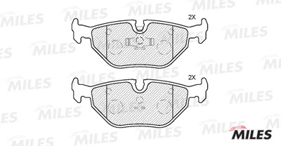 Колодки тормозные задние (Смесь Semi-Metallic) BMW E32/E34/E36/Z3 03  E110099 E110099 MILES