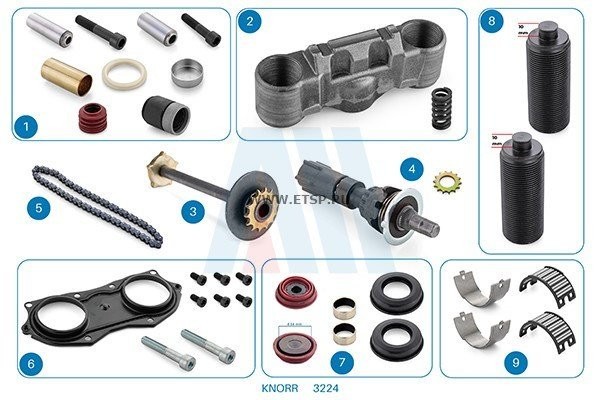 РМК суппорта SL 7..., SM 7... Крышка суппорта, Ремкомплект Направляющих , Компле 3224 ALCAN