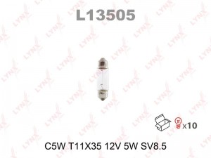Лампа накаливания C5W T11X35 12V 5W SV8.5  L13505 L13505 LYNXAUTO