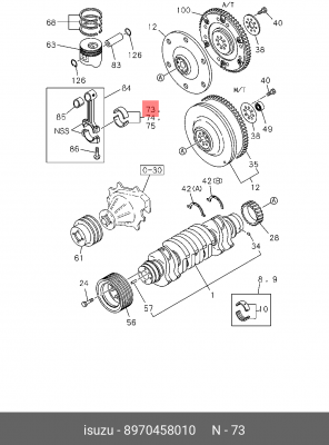 Вкладыши шатунные 8970458010 8-97045-801-0 ISUZU