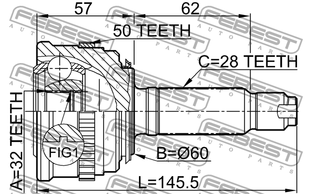 ШРУС 0310-022A50 0310-022A50 FEBEST