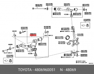 Рычаг подвески левый TLC150 48069-60051 48069-60051 TOYOTA