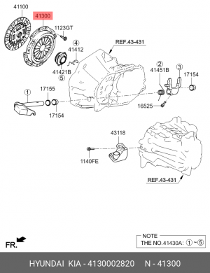 Корзина сцепления KIA Picanto (11-) OE 4130002820 HYUNDAI KIA