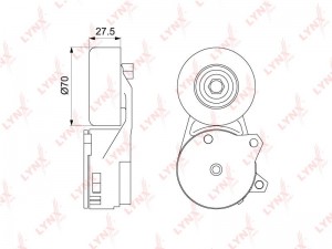 Натяжитель с роликом / приводной подходит для NISSAN Juke 1.6T 10 / Qashaqi(J11) PT-3051 LYNXAUTO