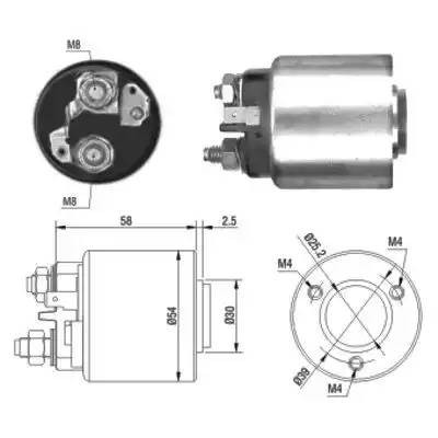 Реле втягивающее PEUGEOT 206,207,306,405 стартера MEAT&DORIA 46011 MEAT DORIA