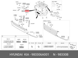 Жиклер HYUNDAI HD120 (12-) омывателя левый OE 983306A001 HYUNDAI KIA