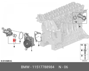 кольцо круглого сечения!\BMW E87/46/90/39/60/38/65/63/53/70 11 51 7 788 984 BMW