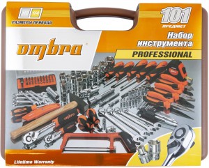 набор инструментов! 101пр. универсальный 1/4'', 1/2''\ OMT101S OMBRA