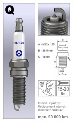 Свеча зажигания PLATIN QX14YP (1963) QX14YP BRISK