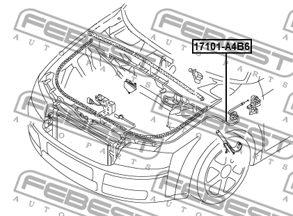 Трос капота AUDI A4 (B6) 17101-A4B6 17101-A4B6 FEBEST