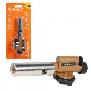 Горелка газовая с пьезоподжигом "AIRLINE" (под цанговый баллон, сопло D20*70 мм, ADGT012 AIRLINE