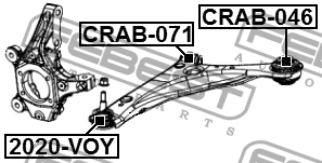 Сайлентблок рычага задний CHRYSLER VOYAGER V 2007- CRAB-046 CRAB046 FEBEST