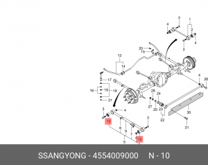 Сайлентблок SSANGYONG Kyron (05-) рычага продольного заднего OE 4554009000 SSANG YONG