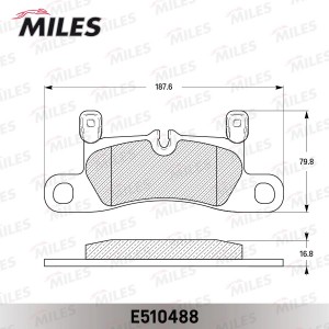 Колодки тормозные задние (Смесь CERAMIC серия PRO) PORSCHE CAYENNE 3.0-4.8 (1KP) E510488 MILES