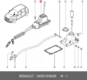 рычаг переключения передач кпп!\ Renault 349016560R RENAULT