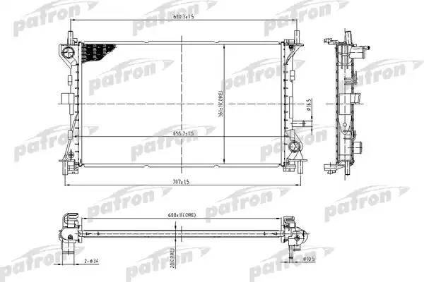 Радиатор FORD Focus (98-) охлаждения PATRON PRS3429 PATRON
