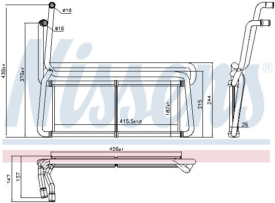Теплообменник (радиатор отопителя) на Scania (Nissens 75007) 75007 NISSENS