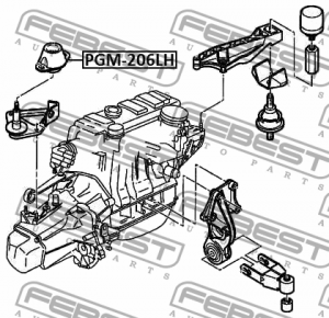 Опора Двигателя Левая CITROEN XSARA PICASSO (N68) 99-09 PGM-206LH PGM-206LH FEBEST
