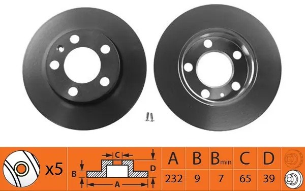 Диск тормозной задний VW POLO седан RUS R15 / AUDI A3 9703/VOLKSWAGEN G4/G5/POLO BR33122 SB NAGAMOCHI