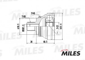 ШРУС наружный AUDI 100/80/A6/V8 2.5D-4.2 88-97 (GKN 301957) GA20008 GA20008 MILES
