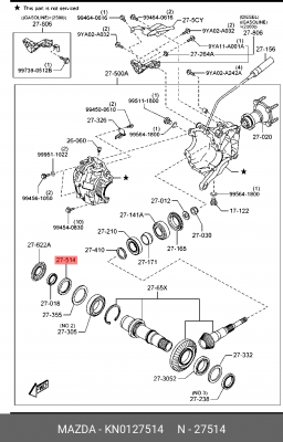 САЛЬНИК MAZDA KN0127514 KN01-27-514 MAZDA