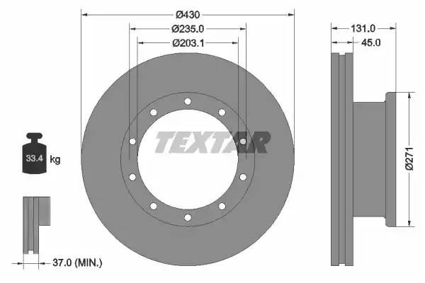 Диск тормозной SCANIA (430/203x45/131) (1шт.) TEXTAR 93086800 TEXTAR
