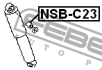 Втулка амортизатора NISSAN TERRANO2 R20 1996.07-2006.12 NSB-C23 NSB-C23 FEBEST