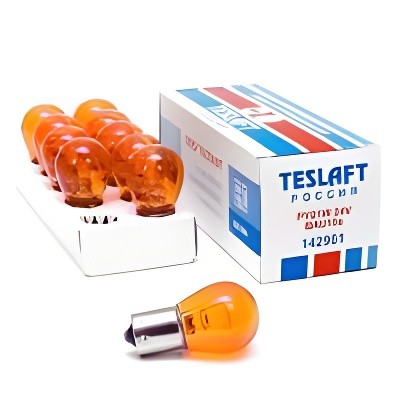 Лампа 24V PY21W BAU15s 250лм желтая Amber TESLAFT (Россия) 142981 TESLAFT