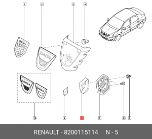 Эмблема RENAULT OE 8200115114 RENAULT
