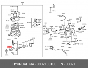 Вал коленчатый компрессора AERO АНАЛОГ!!! Корея 3832183100 HYUNDAI KIA