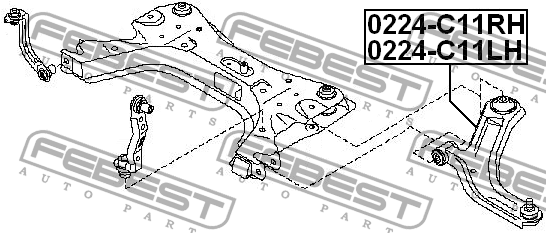 Рычаг подвески 0224-C11LH 0224-C11LH FEBEST