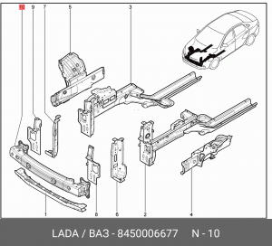 БАЛКА ПЕРЕДНЕГО БАМПЕРА 8450006677 LADA VAZ