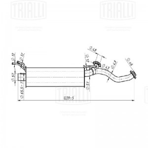 Глушитель Toyota Land Cruiser 100 (98-) 4.7i V8 доп. (алюм. сталь) (EAM 0347) EAM 0347 TRIALLI