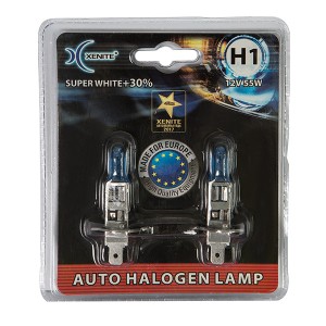 Лампа 12V H1 55W P14.5s +30% 4000К блистер (2шт.) Super White XENITE 1007042 XENITE