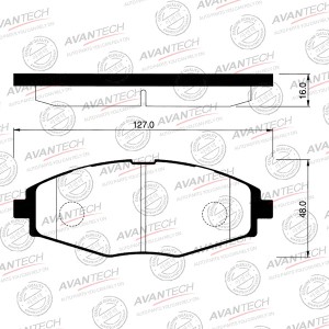 Колодки тормозные дисковые Avantech передние (противоскрипная пластина в компл.) AV049 AVANTECH