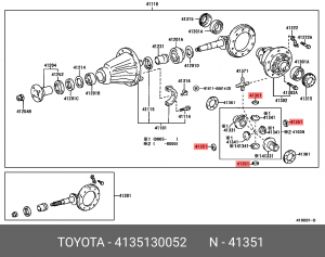 Шайба сателлита 41351-30052 41351-30052 TOYOTA