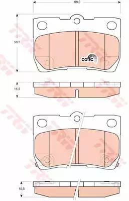 Колодки задние LEXUS GS300-460 (_S19_), IS II (_E2_) GDB3399 GDB3399 TRW