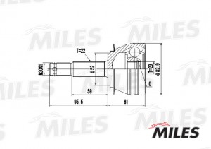 ШРУС наружный DAEWOO NEXIA 1.5 (GKN 302803) GA20082 GA20082 MILES