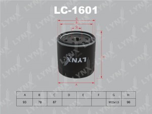 Фильтр масляный подходит для FORD Fiesta IV 00/Focus I 98-04/Tourneo 02 1.8TD/Tr LC-1601 LYNXAUTO